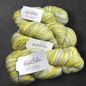 Knit Picks stroll fingering color Sunny Afternoon lot of 3 hanks 100g each